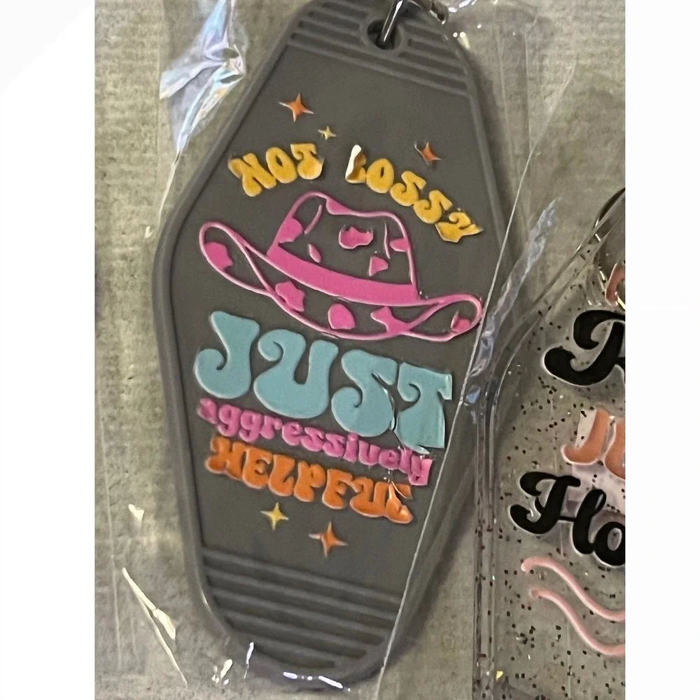 Flawed Motel Style Keychain Set Multicolor Scrap Set 7 Misprints Opps